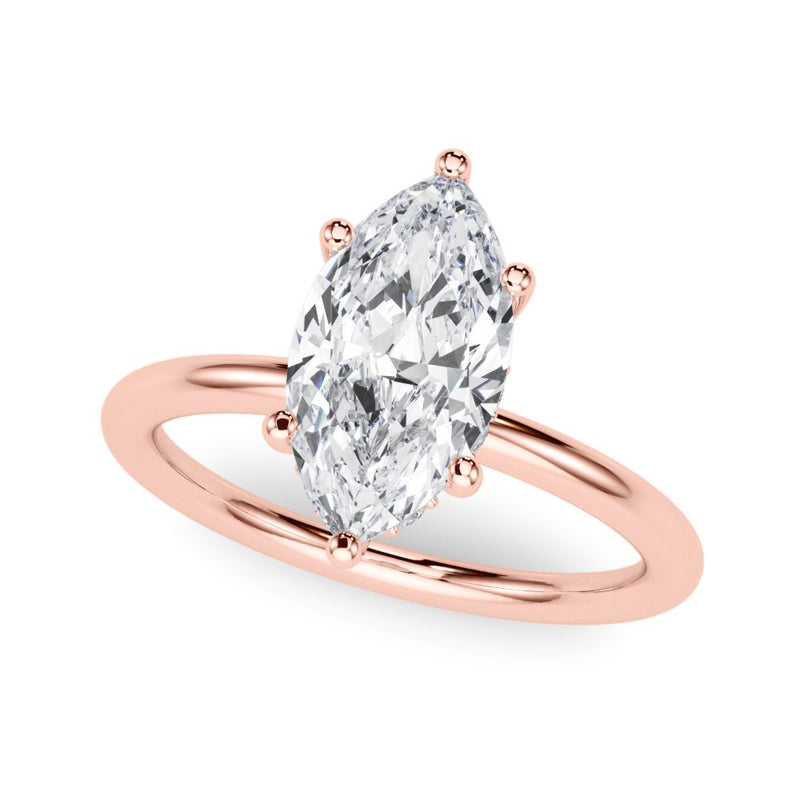 Megan Marquise Hidden Halo Engagement Ring