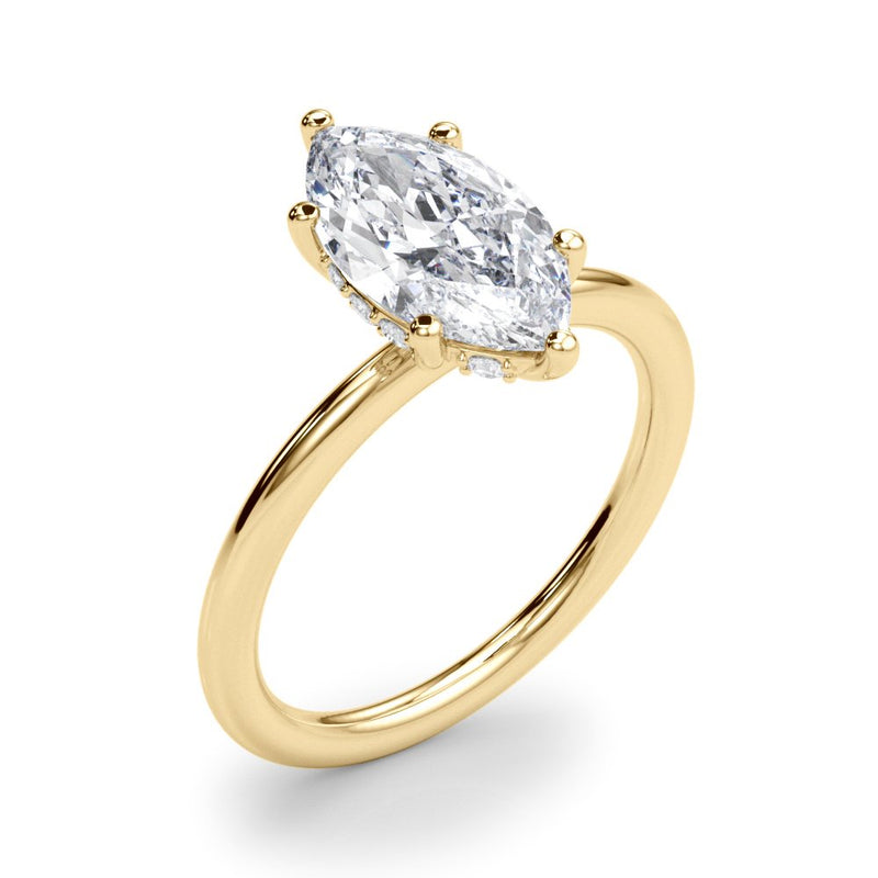 Megan Marquise Hidden Halo Engagement Ring