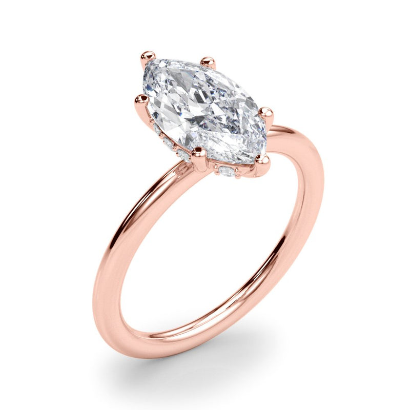 Megan Marquise Hidden Halo Engagement Ring