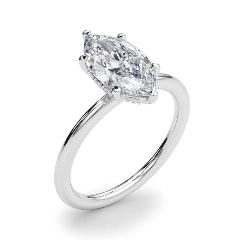 Megan Marquise Hidden Halo Engagement Ring