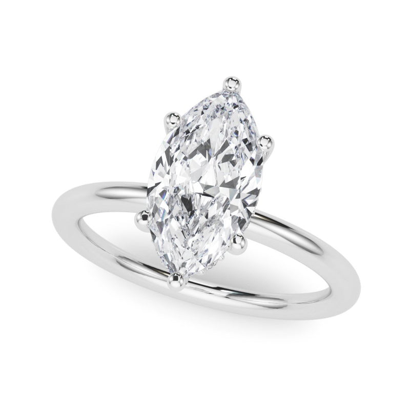 Megan Marquise Hidden Halo Engagement Ring