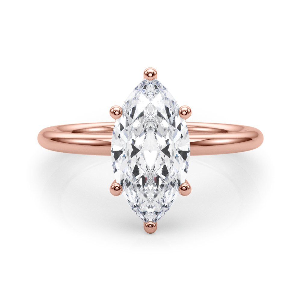 Megan Marquise Hidden Halo Engagement Ring