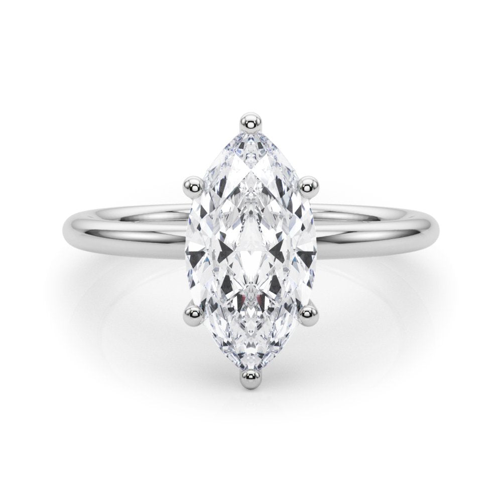 Megan Marquise Hidden Halo Engagement Ring
