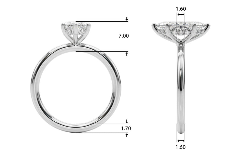 Megan Marquise Hidden Halo Engagement Ring