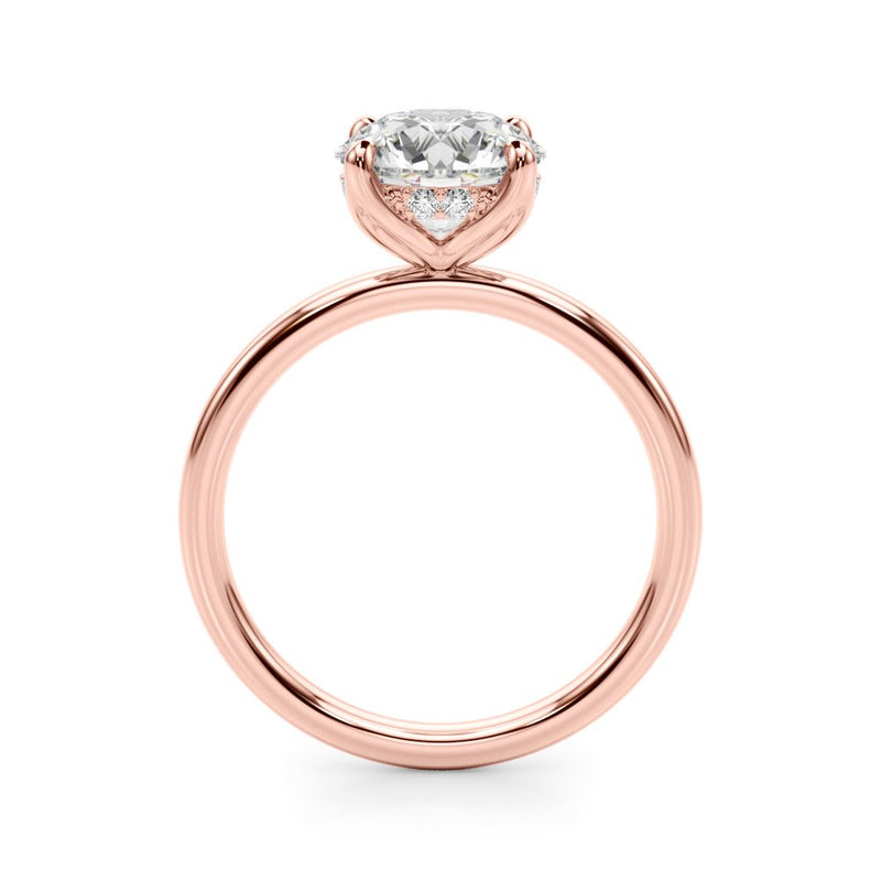 Maria Round Hidden Halo Engagement Ring