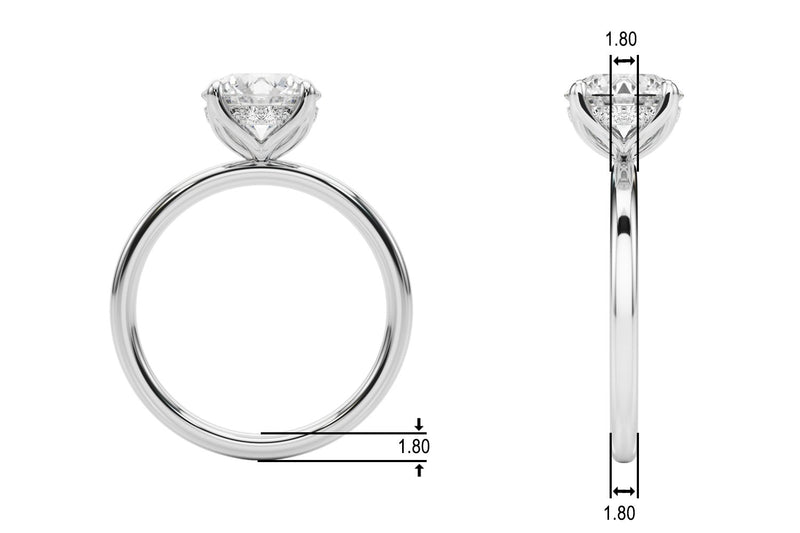Maria Round Hidden Halo Engagement Ring