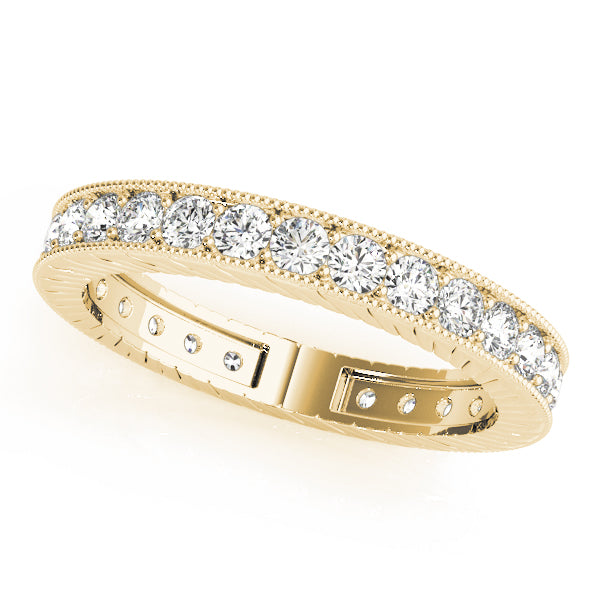 Milgrain Channel Prong Diamond Eternity Wedding Band – 0.87 ct