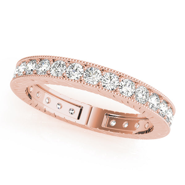 Milgrain Channel Prong Diamond Eternity Wedding Band – 0.87 ct