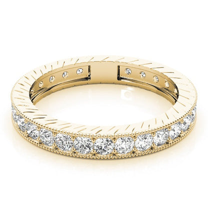 Milgrain Channel Prong Diamond Eternity Wedding Band – 0.87 ct