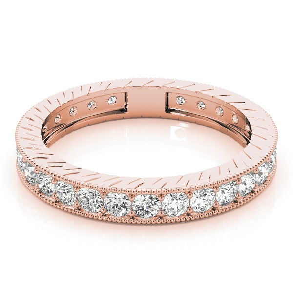 Milgrain Channel Prong Diamond Eternity Wedding Band – 0.87 ct