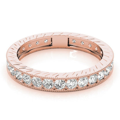 Milgrain Channel Prong Diamond Eternity Wedding Band – 0.87 ct