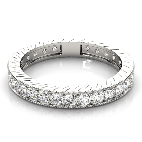 Milgrain Channel Prong Diamond Eternity Wedding Band – 0.87 ct