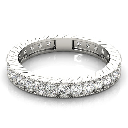 Milgrain Channel Prong Diamond Eternity Wedding Band – 0.87 ct