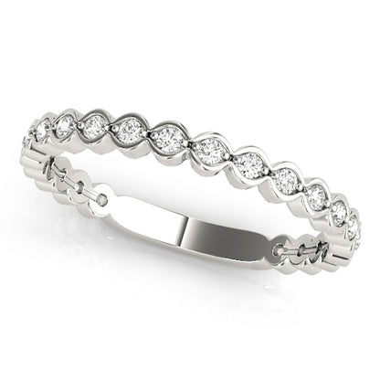 Scalloped Bezel-Set Diamond Stackable Band – 0.22 ct