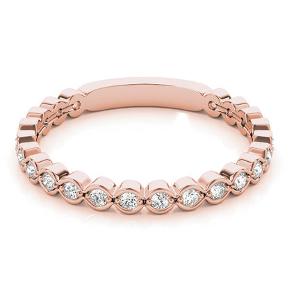 Scalloped Bezel-Set Diamond Stackable Band – 0.22 ct