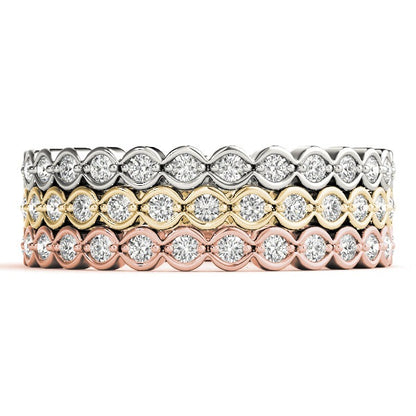 Scalloped Bezel-Set Diamond Stackable Band – 0.22 ct