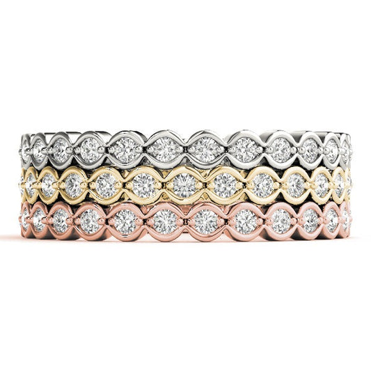Scalloped Bezel-Set Diamond Stackable Band – 0.22 ct