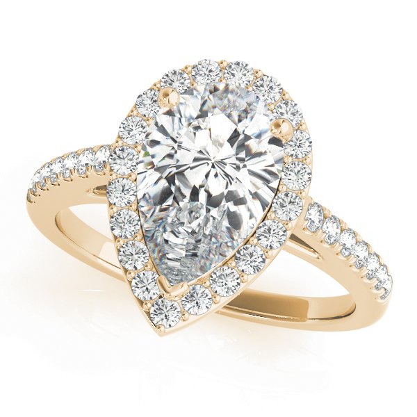 Agnes Pear Halo Engagement Ring