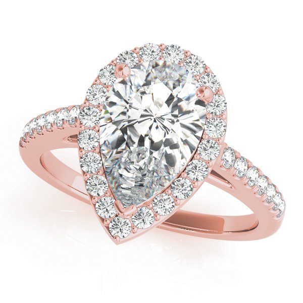 Agnes Pear Halo Engagement Ring