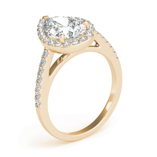 Agnes Pear Halo Engagement Ring