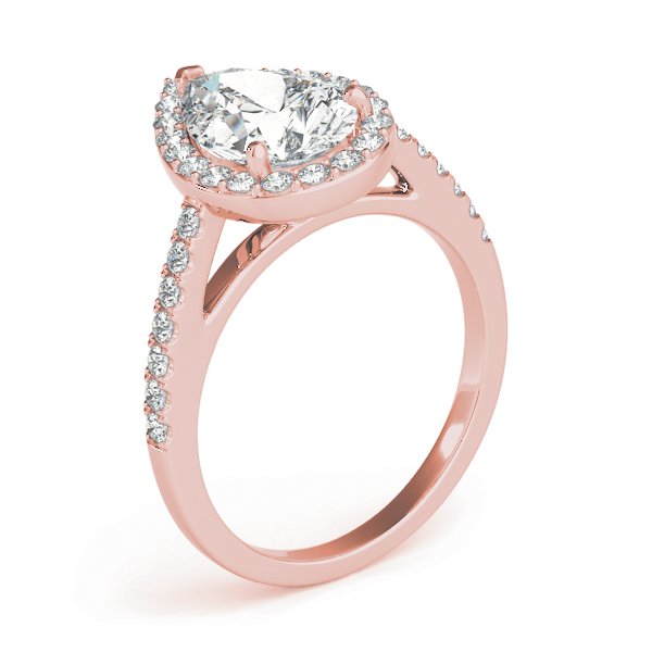 Agnes Pear Halo Engagement Ring