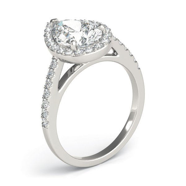 Agnes Pear Halo Engagement Ring