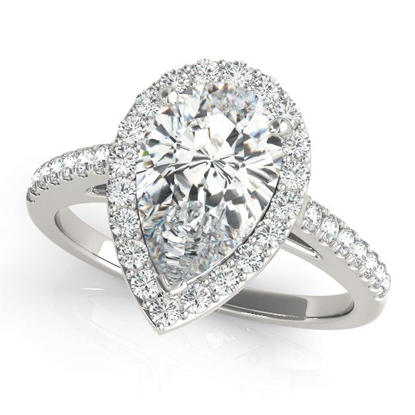 Agnes Pear Halo Engagement Ring