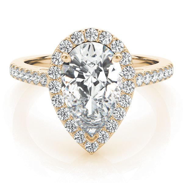 Agnes Pear Halo Engagement Ring