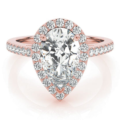 Agnes Pear Hidden Halo Engagement Ring