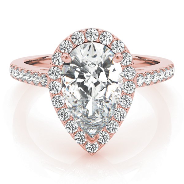 Agnes Pear Halo Engagement Ring