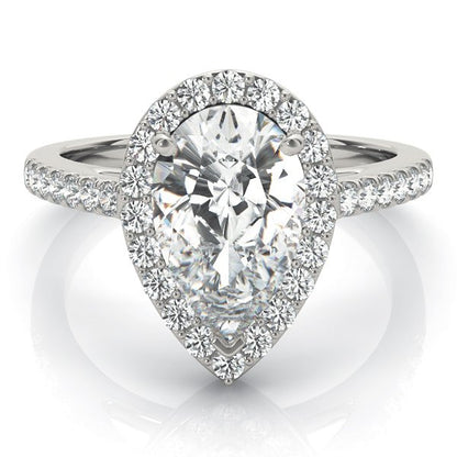 Agnes Pear Hidden Halo Engagement Ring
