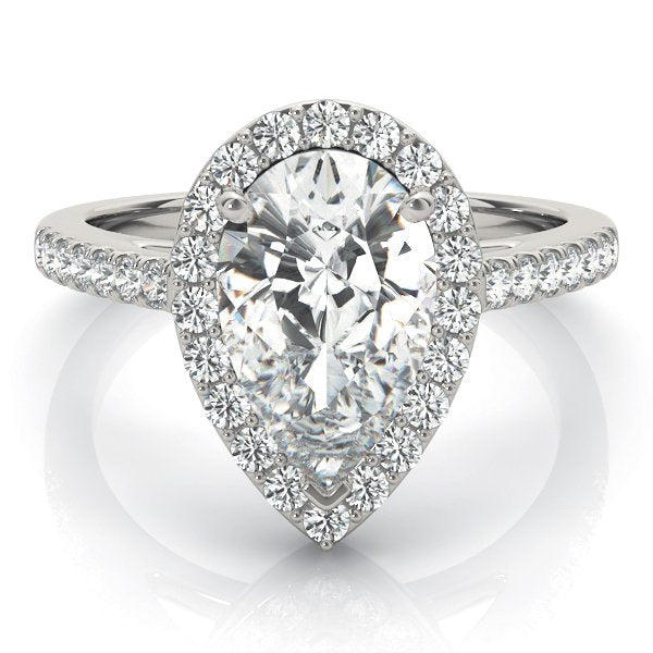 Agnes Pear Halo Engagement Ring