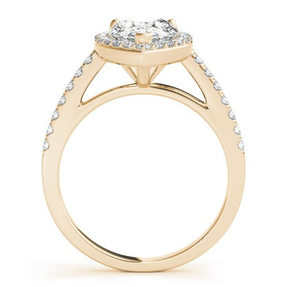 Agnes Pear Hidden Halo Engagement Ring