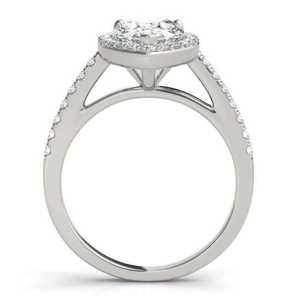 Agnes Pear Halo Engagement Ring
