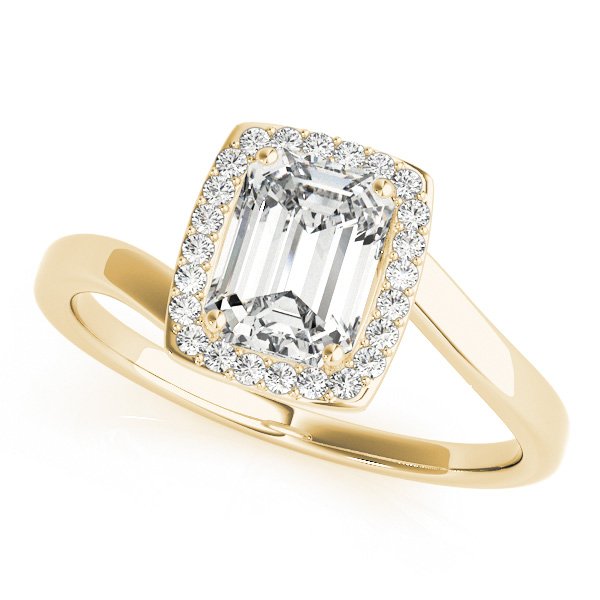Adele Emerald Cut Hidden Halo Engagement Ring
