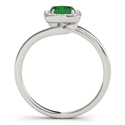 Adele Emerald Cut Hidden Halo Engagement Ring