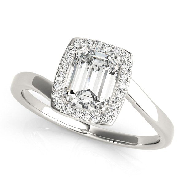 Adele Emerald Cut Hidden Halo Engagement Ring