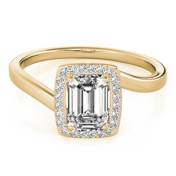 Adele Emerald Cut Hidden Halo Engagement Ring