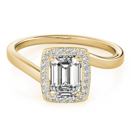 Adele Emerald Cut Hidden Halo Engagement Ring