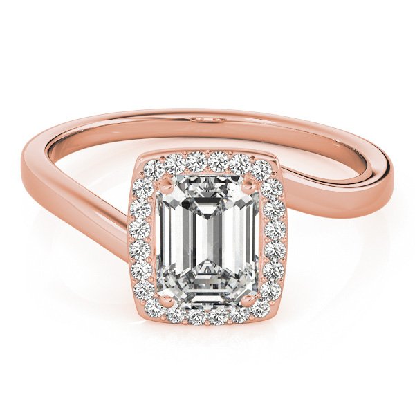 Adele Emerald Cut Halo Engagement Ring