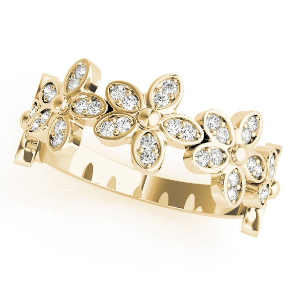 Floral Diamond Stackable Ring – 0.25 ct