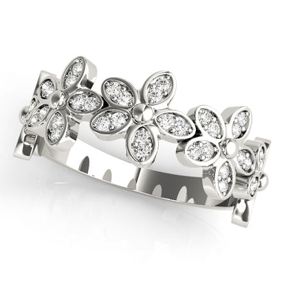 Floral Diamond Stackable Ring – 0.25 ct