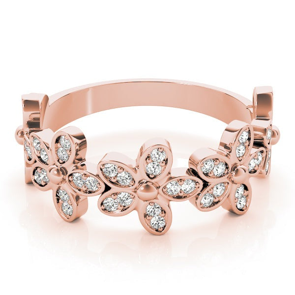 Floral Diamond Stackable Ring – 0.25 ct