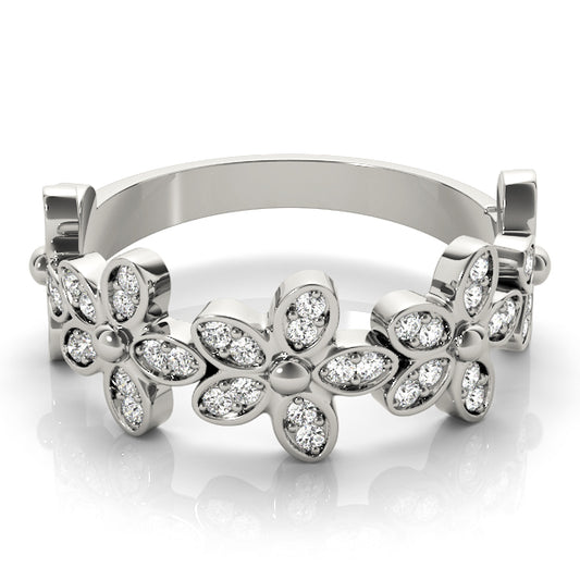 Floral Diamond Stackable Ring – 0.25 ct