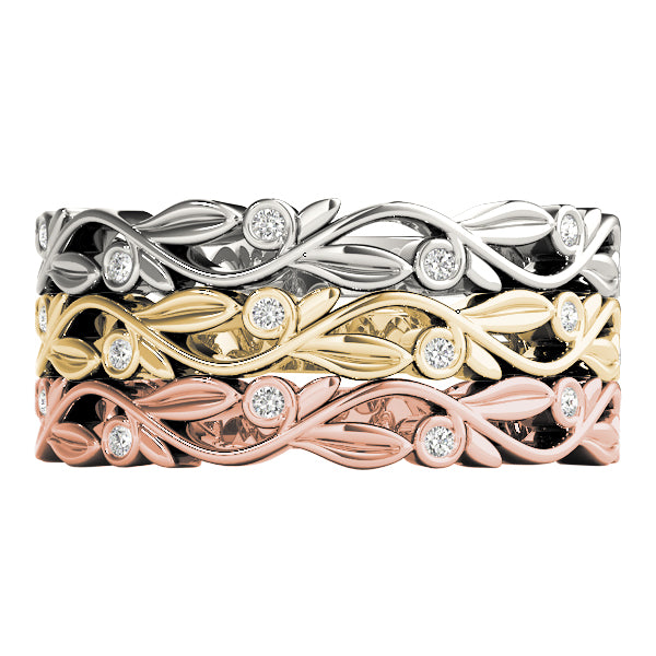 Yvonne Nature Inspired Stackable Diamond Band