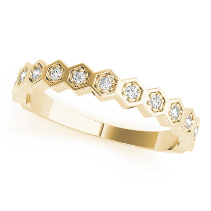 Hexagon Diamond Stackable Wedding Band – 0.10 ct