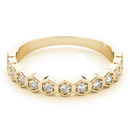 Hexagon Diamond Stackable Wedding Band – 0.10 ct