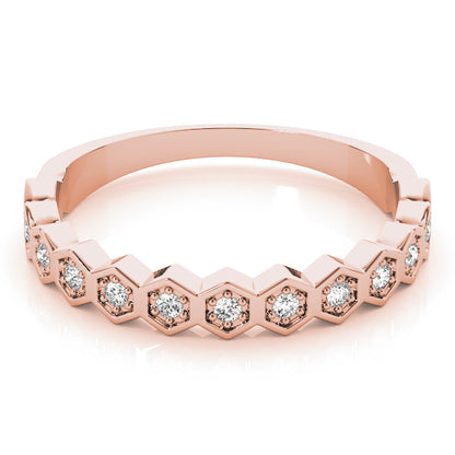 Hexagon Diamond Stackable Wedding Band – 0.10 ct