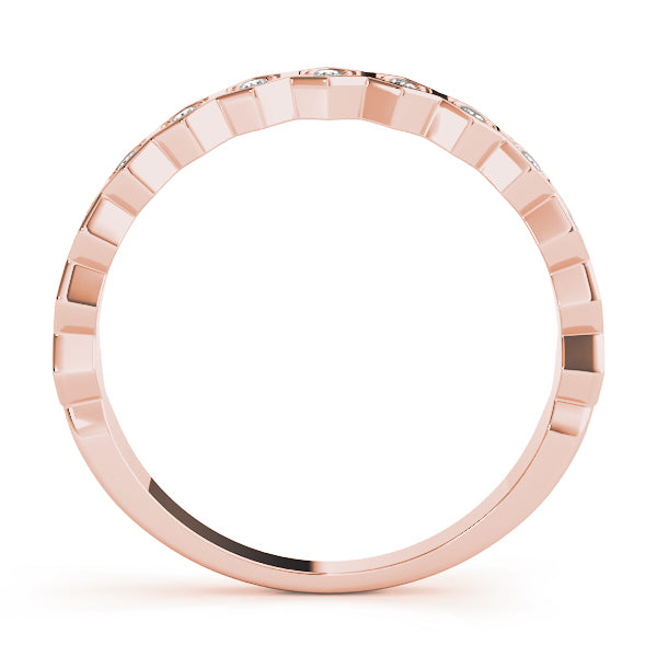 Hexagon Diamond Stackable Wedding Band – 0.10 ct