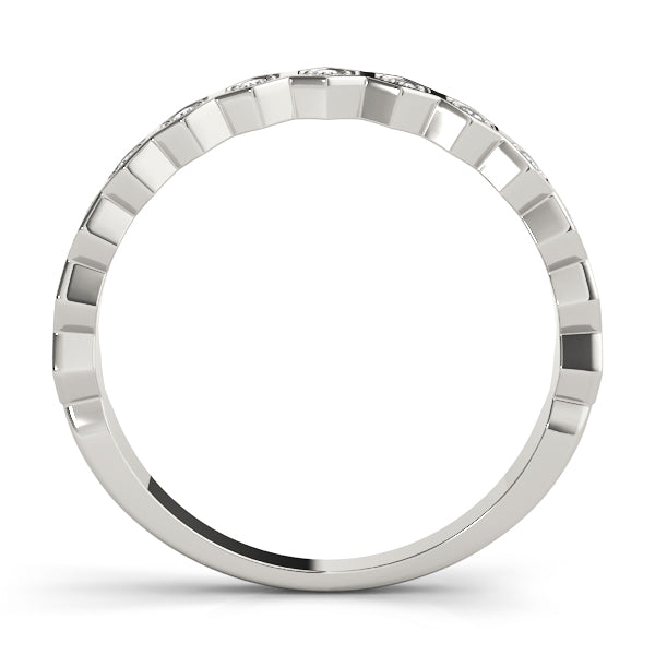 Hexagon Diamond Stackable Wedding Band – 0.10 ct